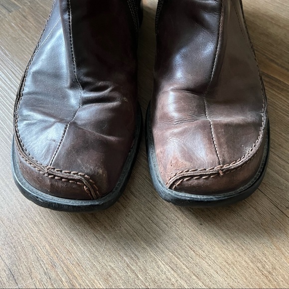 Arnold Churgin Brown Ankle Short Boots Leather Rounded Square Toe Shoe Size 8.5 - Picture 2 of 12